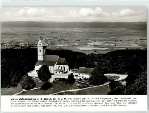 Bussen Maria Wallfahrtskirche Fliegeraufnahme