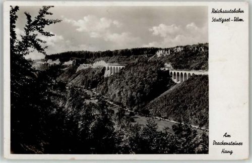 Wiesensteig Albanstieg der Autobahn Stuttgart Ulm A8 Drackensteiner Hang