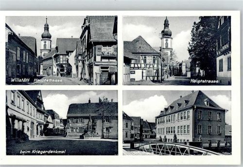 77731 W7608 Willstätt - Hauptstraße Kirche Kriegerdenkmal Gasthaus zum Schwan