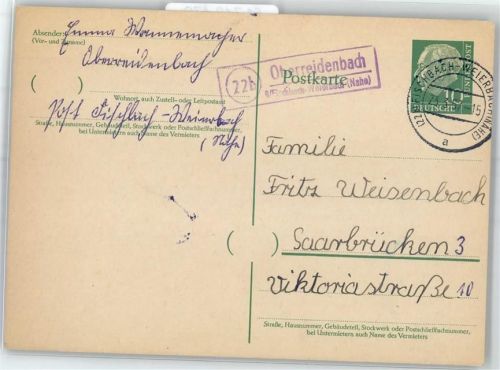 55758 W6581 Oberreidenbach - Landpoststempel