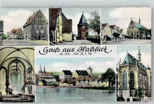 Haßfurt Hauptstraße Rathaus Froschturm Ritterkapelle