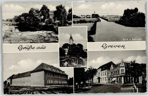 Greven Wasserfall Schöneflieth Gymnasium St.Martinikirche Marktstraße Cafe