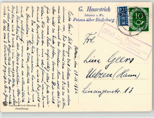 31675 W3062 Petzen - Landpoststempel