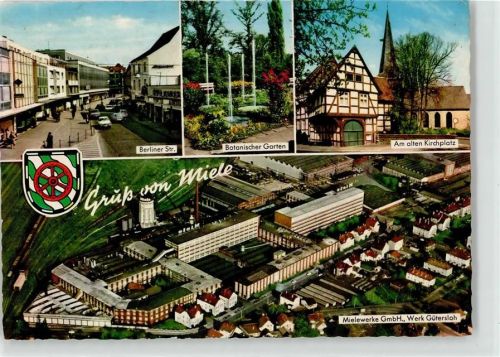 33330 W4830 Gütersloh - Fliegeraufnahme Mielewerke Fabrik Berliner Straße Am alten Kirchplatz Kirche