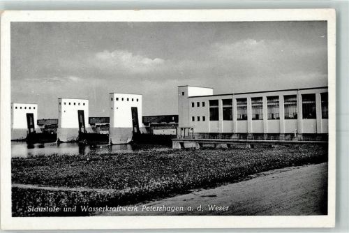 32469 W4953 Petershagen , Weser - Staustufe und Wasserkraftwerk