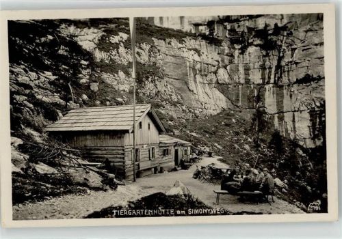 Tiergartenhütte 1929 Berghütte Simonyweg Hüttenstempel Hofpürglhütte Adamekhütte Guttenberghaus Austriahütte