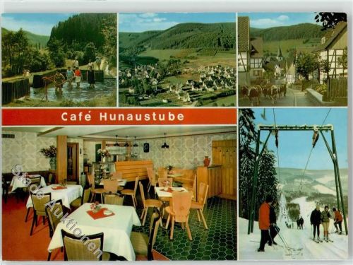 Bödefeld Gasthaus Cafe Hunau Stube Pension Schlepplift Kneippbecken Kühe