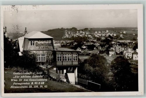 Wien WK II Stempel Gasthaus J. Leitl zur schönen Aussicht