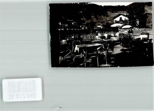 Obernhof Hotel am Goetheberg Gartenterrasse Foto Original aus Archiv eines Ansichtskartenverlages Ort handschriftlich