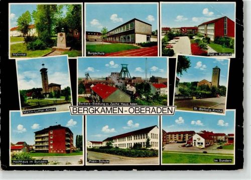 Oberaden Kriegerdenkmal Martin Luther Kirche Hochhaus Schule Postamt Rathaus Zeche