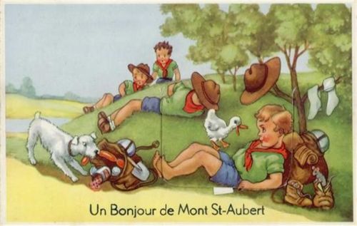 Hainaut (Belgien) Leporello Bonjour de Mont St. Aubert I-II