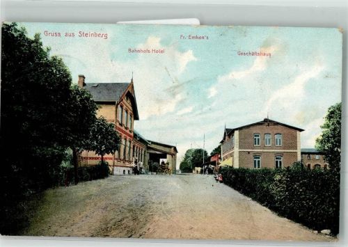 Gelting 1909 Bahnhofs- Hotel Geschäft Steinberg