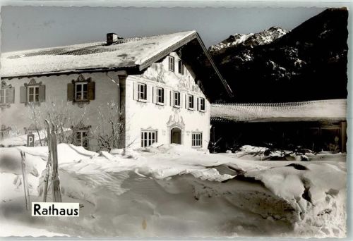 Krün Foto Original aus Archiv eines Ansichtskartenverlags Rathaus Winter