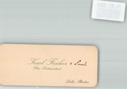Lahr Karl Fischer Ober-Postassistent