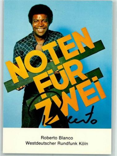 Köln Stadt Roberto Blanco Autogramm origin. Unterschrift WDR Noten für Zwei