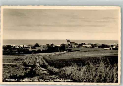 Heiligenhafen 1937 Panorama des Ortes an der Ostsee mit Stadtkirche Fotograf Loose