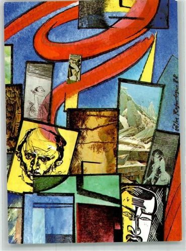 Hofheim 1988 Ausstellungszentrum Main-Taunus-Schule Aquarelle und Collagen anläßlich des Hessentages