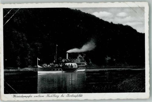 Bodenfelde 1943 Raddampfer auf der Weser unterhalb vom Kahlberg Verlag Thoericht 12854