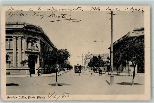 Bahia Blanca 1915 Avenida Colon Straßenbahn