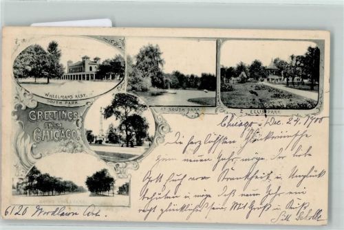 Chicago 1900 Wheelman`s Rest South Park Ellis Park