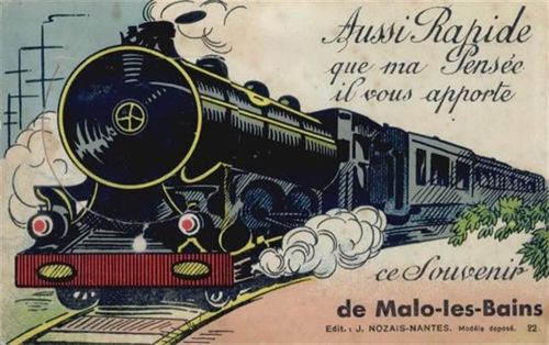 Malo les Bains Malo les Bains (Frankreich) Leporello, Eisenbahn II (fleckig VS/RS)