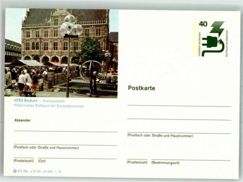 Bocholt Marktszene Rathaus Europabrunnen