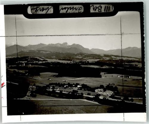 Irschenberg Fliegeraufnahme von der Raststätte Irschenberg an der A8 Foto Original aus Archiv eines Ansichtskartenverlages Ort handschriftlich Farbstriche im Bild