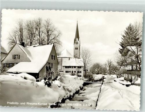 Weiler-Simmerberg Prießnitz und Rheuma Kurbad Kirche Winter Schnee