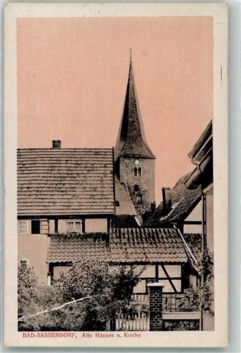 Bad Sassendorf 1918 Kirche alte Häuser Feldpost WK I