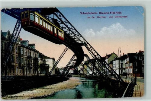 Elberfeld 1917 Werther- u. Uferstraße Kutsche