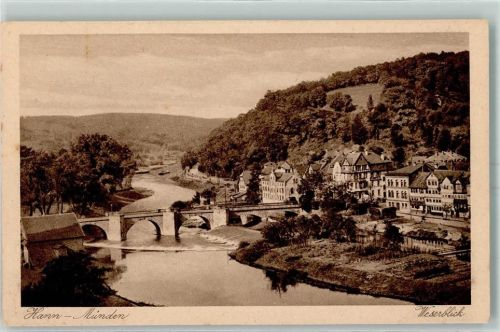 34346 W3510 Hann Münden - Weserblick mit Brücke