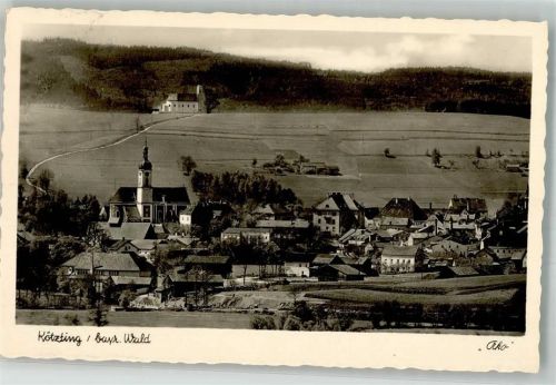 83339 W8224 Kötzing , Oberbay 1955 Foto AK Kirche Notopfermarke Berlin
