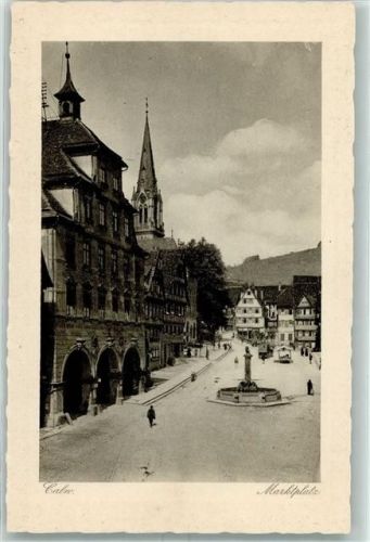 Calw Marktplatz Löwenbrunnen Kirche