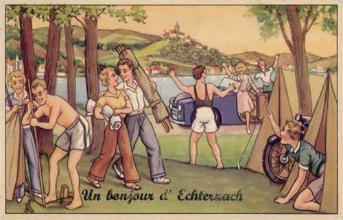 Echternach Echternach (Luxemburg) Leporello, Campingausflug I-II (Marke entfernt)