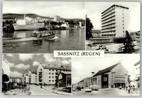 Sassnitz 1978 Hafen Rügen- Hotel Wilhelm Pieck Ring Stubnitz-Lichtspiele