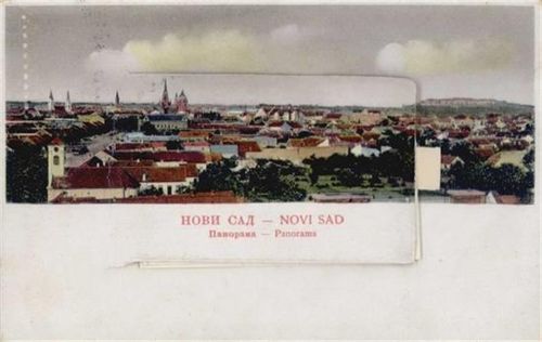 Novi Sad - Novi Sad (Serbien) Leporello, Panorama II (kleiner Einriss, Ecken abgestossen)