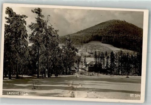Lausche 1935 Berg und Gasthaus im Winter