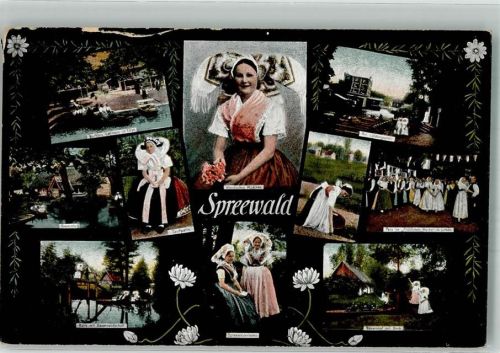 Lübbenau 1921 Spreewald-Trachten Spreewälderinnen Ort lt. Stempel