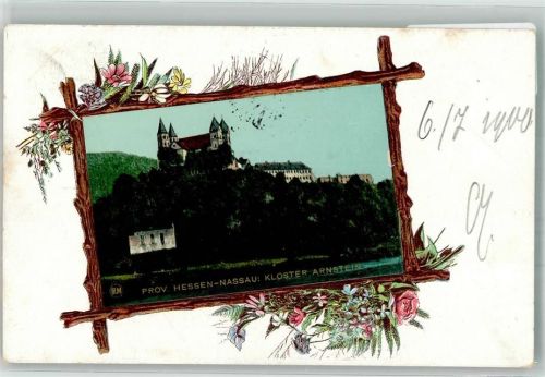 56377 W5409 Arnstein , Kloster, Lahn 1900 Passepartout Kloster Arnstein