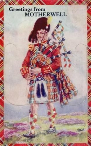 Motherwell Motherwell (Großbritannien) Leporello Dudelsack, Trachten I-II (Klebereste RS, Stauchung)
