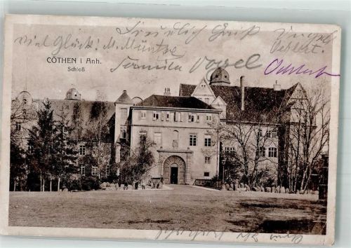 Cöthen 1922 Schloss Beschriftung auf der Bildseite