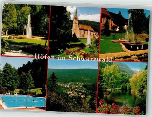 Höfen Parkanlagen Ev. Kirche Schwimmbad Panorama des Ortes