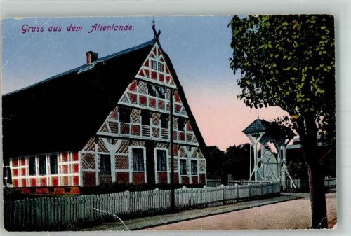 Buxtehude 1930 Fachwerkhaus Ort lt. Stempel