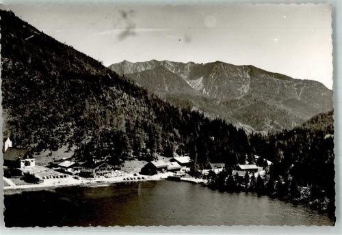 Spitzingsee Fliegeraufnahme Hotel Ort handschriftlich Foto Original aus Archiv eines Ansichtskartenverlages