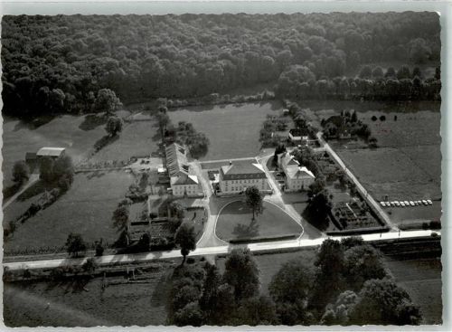 Springe Fliegeraufnahme vom Jagdschloss Springe Jägerlehrhof Foto Original aus Archiv eines Ansichtskartenverlages Ort handschriftlich