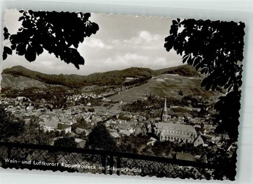 Kappelrodeck Panorama des Ortes mit Kirche St. Nikolaus