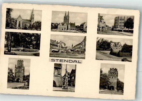 Stendal 1941 Dom St. Nikolaus Rathaus Tangermünder Tor Marienkirche Denglinger Tor Adolf-Hitler-Straße Sperlingsbrunnen Hindenburg-Park Roland Verlag Trinks & Co. Nr. 17