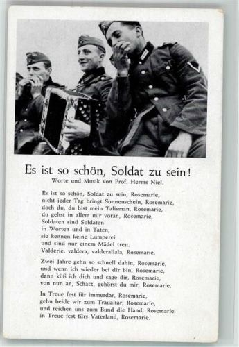 Text des Liedes Es ist so schön Soldat zu sein! von Herms Niel Verlag Robert Franke 23