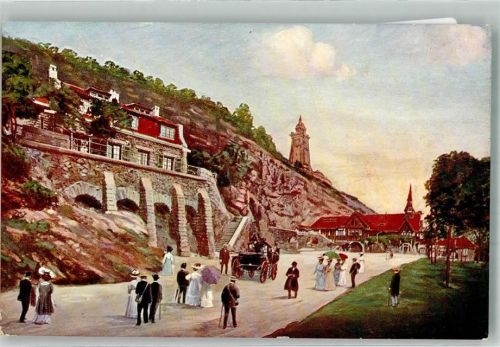 Kyffhäuser 1910 Kaiser-Wilhelm-Denkmal mit Gasthaus