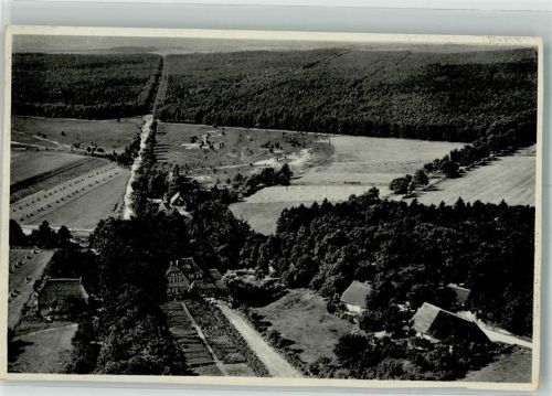 Wilsede Fliegeraufnahme Gasthaus Heidemuseum Hüttenstempel